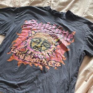 H&M Charcoal Tee with Pink Sublime Detail